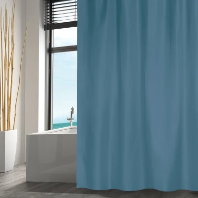 Afbeelding van MSV Douchegordijn met ringen blauw gerecycled polyester 180 x 200 cm wasbaarA A  Douchegordijnen