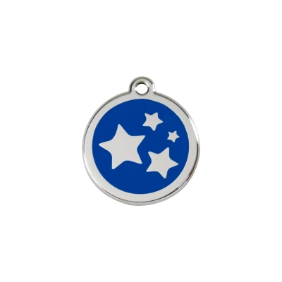 Afbeelding van Star Navy roestvrijstalen hondenpenning small/klein dia. 2 cm RedDingo