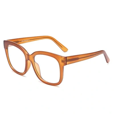 Afbeelding van Jim Halo Blauw Licht Blocker Bril Voor Vrouwen Oversized Vierkante Computer Metalen CP Tempels, Bruin, Eén maat