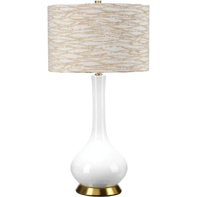 Afbeelding van Elstead Lighting LED Tafellamp MILO 1X E27 Max 60W Aged Brass, White, Orange