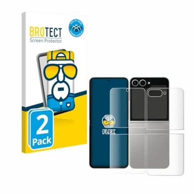 Afbeelding van BROTECT Full Cover Screen Protector voor Samsung Galaxy Z Flip6 (Voor+Achter) (2 Stuks) Schermbeschermer, 3D Curved