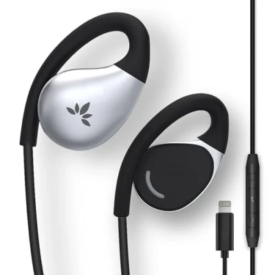 Afbeelding van Avantree Open oorverlichtende hoofdtelefoon bedraad voor iPhone, MFi gecertificeerd, in line microfoon heldere gesprekken, milieubewustzijn en comfort de hele dag (voor gemiddeld groot oor),