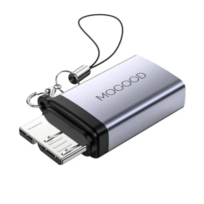 Afbeelding van MOGOOD Micro B Male naar USB Female Adapter, USB3.0 Female, Data Adapter Korte Converter voor Computers, Laptops, Externe Harde Schijven (1 Pack)