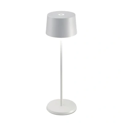 Afbeelding van Zafferano, Olivia Pro Lamp, Snoerloze en Oplaadbare Tafellamp met Touch Control, Geschikt voor Woonkamer Buiten, Dimmer, 2200 3000 K, Hoogte 35 cm, Kleur Wit
