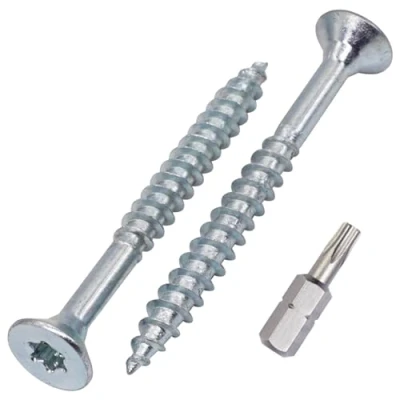 Afbeelding van SKIR&#039;CO (20 stuks) Verzinkte stalen houtschroeven 6,0 x 60 mm, Torx verzonken kopschroeven, spaanplaatschroeven, gedeeltelijk schroefdraad