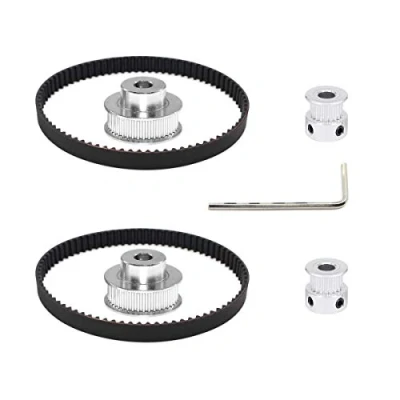 Afbeelding van Befenybay 2Kit 2GT Synchrone Wiel 20 &amp; 40 Tanden 8 mm Boring Aluminium Timing Katrol met 2 stks Lengte 200mm Breedte 6mm Riem (20 40T 8B 6)