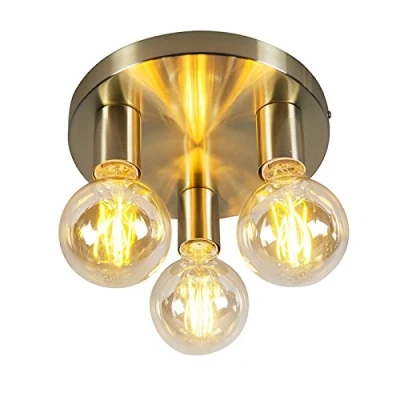 Afbeelding van QAZQA Art deco plafonniÃƒÂ ̈re goud rond Facil 3