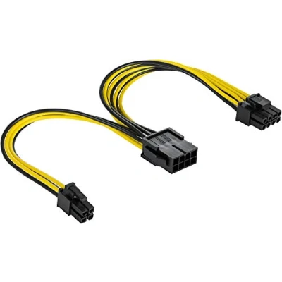 Afbeelding van Poppstar CPU Kabel 8 pins naar (6+2) +4 (20 cm Lang) Voedings /Verlengkabel ATX 12V / EPS
