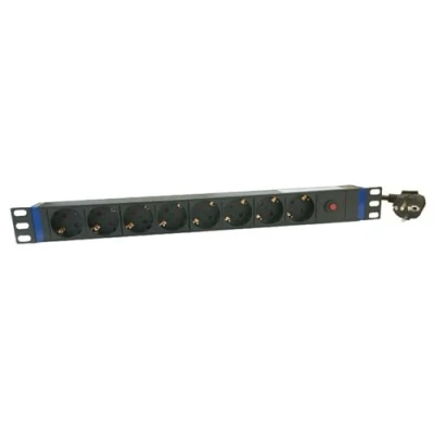 Afbeelding van DSIT 19 inch 8 voudige stekkerdoos Master Overload geschikt voor serverkast patchkast en flightcase
