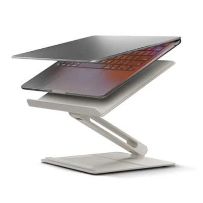 Afbeelding van Native Union Bureau Laptopstandaard In hoogte verstelbare ergonomische computerstandaard MacBook Air/Pro, iPad, Dell, HP, Lenovo, Microsoft Surface &amp; Laptops Tablets tot 5 kg (Zandsteen)