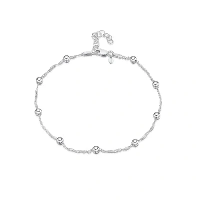 Afbeelding van Amberta Sieraden Echt 925 Sterling Zilver Enkelband Singapore Twist Enkelbandje voor Vrouwen Lengte: 22+4 cm Verstelbare