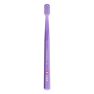 Afbeelding van Curaprox Tandenborstel CS 1560 Soft handtandenborstel voor volwassenen met CUREN borstelharen paars violet