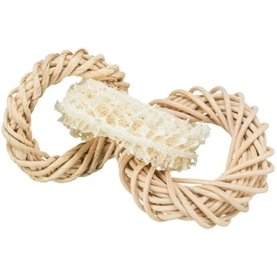 Afbeelding van Trixie Luffaring Met Rotan En Maïsblad Ring Naturel 13X13 CM