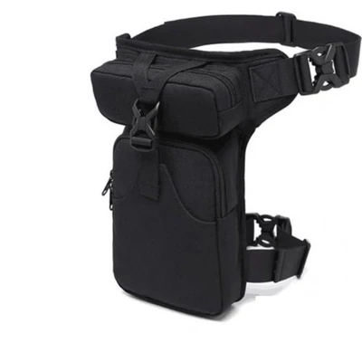 Afbeelding van Beentas Motor Heuptas Grote Capaciteit Tactische Militaire Drop Beenzak Unisex Gereedschapstas Fiets Zwart