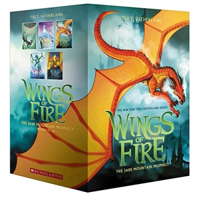 Afbeelding van Wings of Fire The Jade Mountain Prophecy (Box Set): Moon Rising / Winter Turning Escaping Peril Talons Power Darkness Dragons