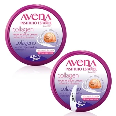 Afbeelding van Instituto Español Regenererende collageencrème met slakkenslijm, hydraterende lichaamscrème voor dames en heren, voedende behandeling elasticiteit droge, gebarsten huid, set 400 ml
