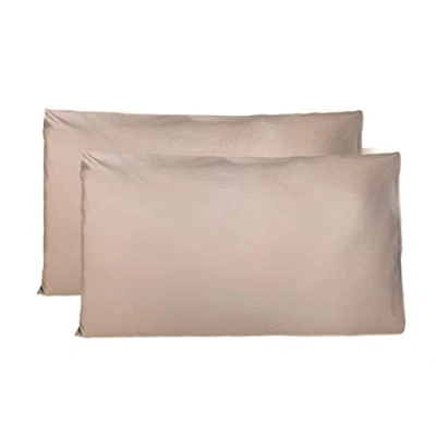 Afbeelding van Paar kussenslopen 100% Pure katoen 40x80 CM, Set van 2 Bed Kussen Stoffen Gemaakt in Italië, Tassluiting, Solid Color, Standaard Maat met Schildpad
