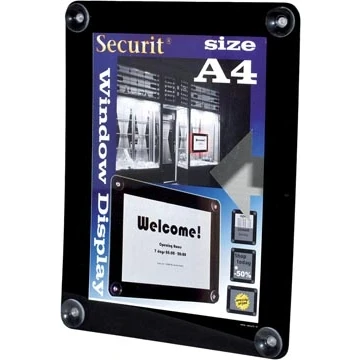 Afbeelding van Raamdisplay posterframe Securit, A4, Zwart