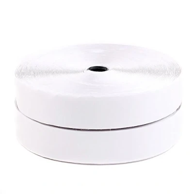 Afbeelding van TUKA 25 meter x 50mm Klittenband Zelfklevend (25 m Haakband &amp; Lusband), Extra Sterke Klittenbandsluiting, 50 mm Brede Haak Lus Band, Achterkant Klevende, Wit, TKB5031 white