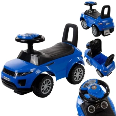 Afbeelding van Loopauto vanaf 1 jaar, bobby auto, kinderauto 12 maanden, babyauto, babywalker met claxon en motorgeluiden (Blauw)