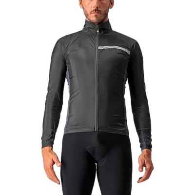 Afbeelding van Fietsjack Castelli Men Squadra Stretch Jacket Light Black Dark Gray M