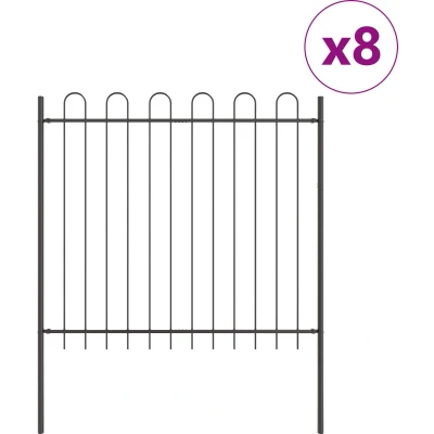 Afbeelding van vidaXL Tuinfence met Hoepel Top Grijs 13,6x1,5 m Staal