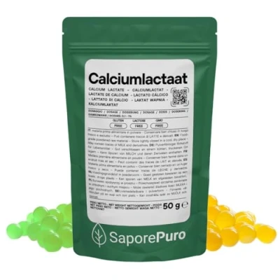 Afbeelding van Saporepuro Calcium lactaat poeder 50 gr Ideaal voor bolvorming in de moleculaire keuken