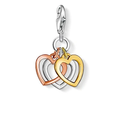 Afbeelding van Thomas Sabo Charm Club 0959 431 12 Bedelhanger voor dames, hart, 925 sterling zilver, Eén maat, 750 geelgoud verguld, roségoud Geen edelsteen