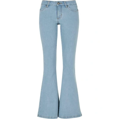 Afbeelding van Urban Classics Flared Jeans, Dames, Maat: Large, Lighter washed