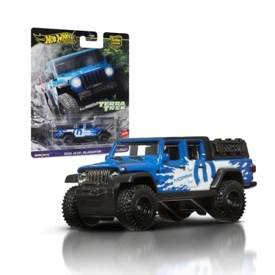Afbeelding van Hot Wheels Premium Jeep Gladiator, Autocultuur Circuitlegendes, auto&#039;s voor kids vanaf 3 jaar en volwassen fans verzamelaars, collectie van Autocultuur, voertuigen op schaal 1:64, HRV91