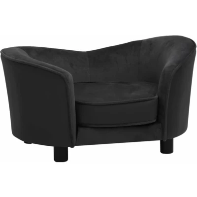 Afbeelding van vidaXL Hondenbank 69x49x40 cm pluche en kunstleer zwart