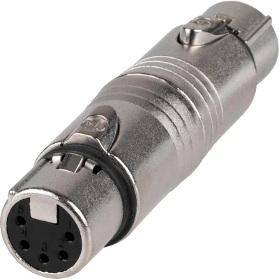 Afbeelding van Neutrik NA5FF XLR 5 pins (v) DMX koppelstuk / grijs