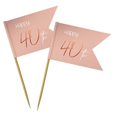 Afbeelding van Folat Prikkers Elegant Lush Blush 40 Jaar 36 stuks