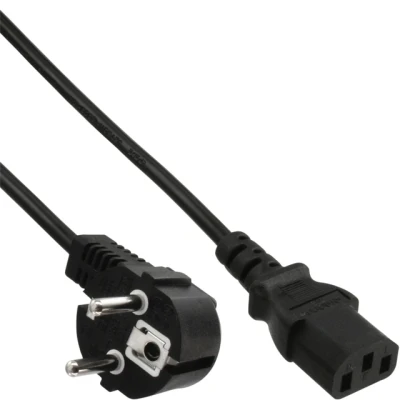 Afbeelding van Kabel inLine STROOM C13 recht CEE7/7 haaks 1,8 meter zwart
