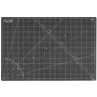 Afbeelding van Elan 5 laagse Snijmat Zwart en Taupe A1, Zelfherstellende 3 mm Snijmat, Knutselmat met Dubbelzijdig Raster, Metrische Snijonderlegger voor Quilten, Naaien, Patchworken, Scrapbooken, enz. 90 x 60 cm