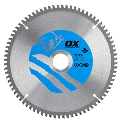 Afbeelding van OX Tools TCTA 2163080 80 tanden TCG Aluminium/Kunststof/Laminaat Snijden Cirkelzaagblad, Zilver/blauw, 216/30mm,