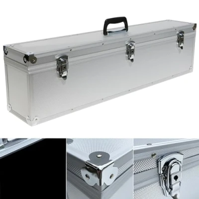 Afbeelding van Aluminium lange koffer zilver deksel afneembaar (l x b h) 1100 155 230 mm transportbox