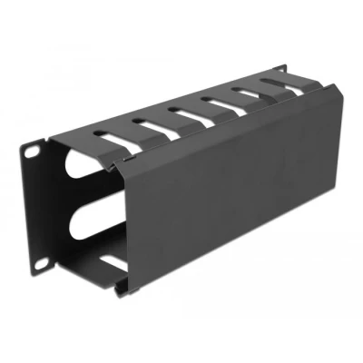 Afbeelding van Delock 10″ Kabelmanagement Rangierpanel mit 2 Öffnungen 1 HE schwar