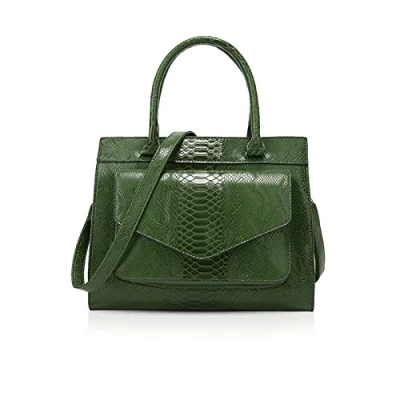 Afbeelding van NICOLE &amp; DORIS Vrouwen Handtassen Mode Top Handgrepen Tassen Krokodil Handtas Dames Schoudertassen Medium PU Leer, Groen, M, met handvat aan de bovenkant
