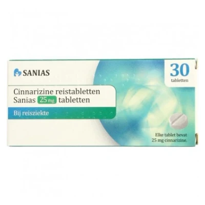 Afbeelding van Sanias Cinnarizine 25mg, 30 tabletten