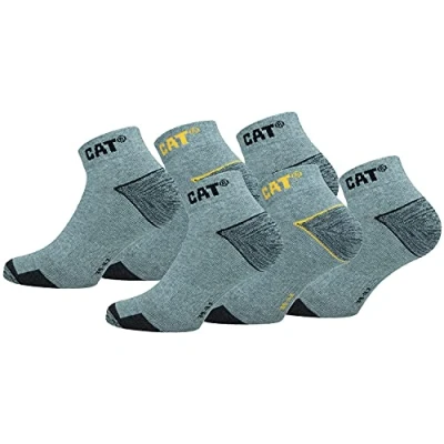 Afbeelding van Caterpillar 6 paar sneaker werk enkellange sokken hiel teen versteviging steunzool katoen (lichtgrijs, 43 46)