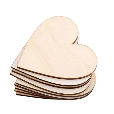 Afbeelding van Houten Hart Vorm Versiering Lege Versieringen Voor Bruiloften Plaques Art Craft Kaart Maken Of Decoratie (80Mm 10 Stuks) Handgemaakte Materialen