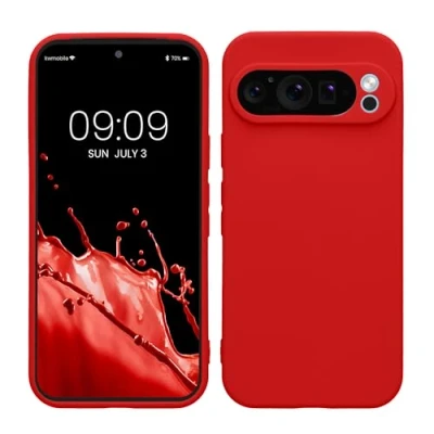 Afbeelding van kwmobile telefoonhoesje geschikt voor Google Pixel 9 Pro Hoesje smartphone Precisie camera uitsnede In klassiek rood