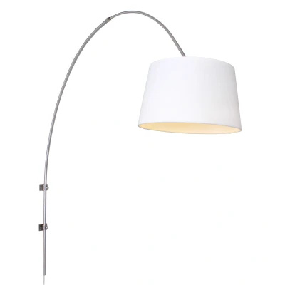 Afbeelding van Steinhauer Gramineus creme linnen shade Wandlamp Geborsteld staal 9943ST