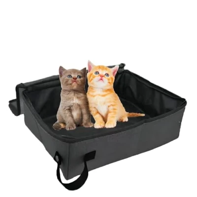 Afbeelding van waterdichte kattenbakdozen, draagbaar kattentoilet, draagbare opvouwbare kattenbak, voor reizen, buiten, park, thuis