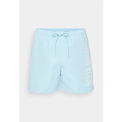 Afbeelding van Calvin Klein Swimwear Intense Power Medium Drawstring Zwemshorts, Heren, Maat: Small, Skim blue