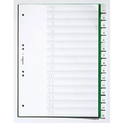 Afbeelding van Durable Tabbladen A4 15 delig gelaste tabs en voorblad, 60/80+80x80x80