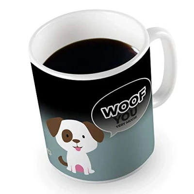 Afbeelding van Froster Magische mok puppy, warmtewisselende hondenmok, kleur veranderende beker, hondenliefhebber cadeau, mama, papa