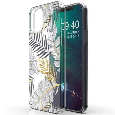 Afbeelding van Apple iPhone 12 Pro Hoesje Siliconen en TPU (zacht) iMoshion Softcase/Backcover Glamour Botanic Telefoonhoesje