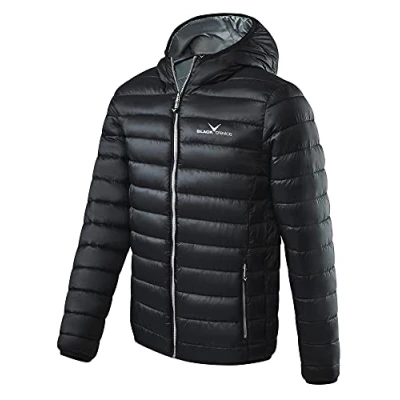Afbeelding van Black Crevice gewatteerde herenjas, lichte jas in verschillende kleuren en maten, wind waterafstotend herenjack, met synthetische vezelvulling,